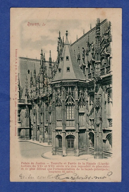 Cc / postcard - CPA / Rouen / Le Palais de Justice 1903 Seine-Maritime 76