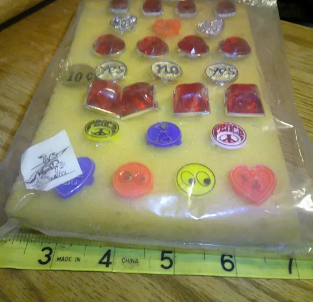 Vintage display card 10c rings #jd 215