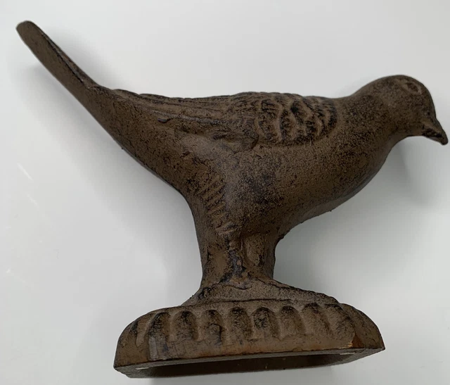 Cast Iron Dove Bird Door Stop Finial Decor Garden Brown Solid Heavy