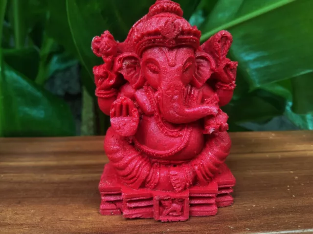 Ganesh red hindu elephant god of success statue home decoration ornament desktop