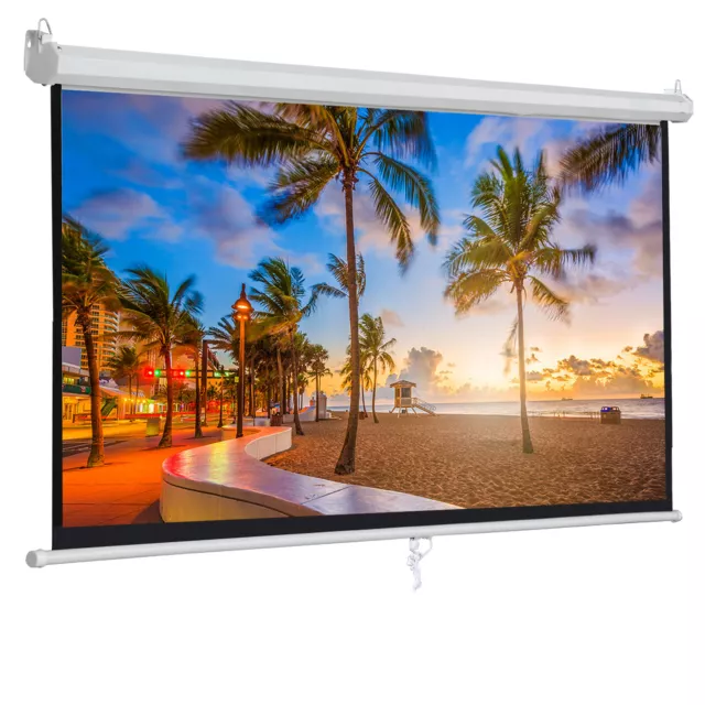 Manual Pull Down 100 Inch 16:9 Projector Projection Screen Home Theater Movie