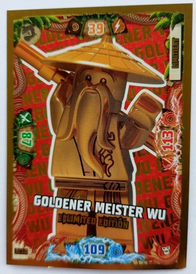LEGO NINJAGO SERIE 6 Next Level Limited Karte LE 10 Goldener Meister Wu LEGO NINJAGO SERIE 6 Next Level Limited Karte LE 10 Goldener Meister Wu