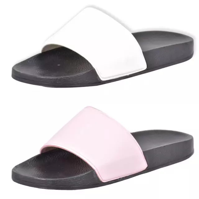 Womens Fashion Slider Mules Slip-on Sandals Beach Comfy Cushioned Sport Slippers