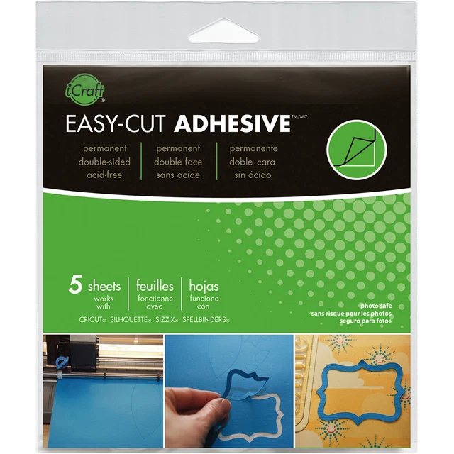 iCraft Easy-Cut Adhesive Sheets 5/Pkg-5.75"X5.75" 3378
