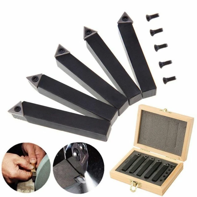 Kit De 5 Outils De Tour En Carbure Brasé Nuance P30 - Section Carrée 16 Mm, Neuf Sous Emballage, Marque ASSUR