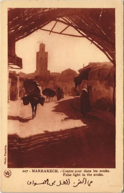 CPA AK MAROC MARRAKECH Contre-jour dans les souks Flandrin (37985)