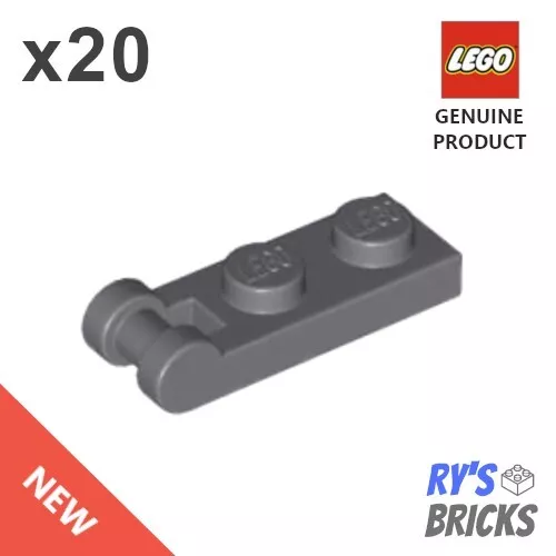 20 x LEGO® Modified 1 x 2 with Bar Handle Plates Dark Bluish Gray 60478 Genuine