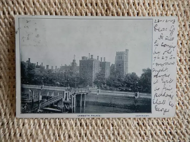 Lambeth Palace from the River Thames, London, Vintage Postcard, , FC, 1904