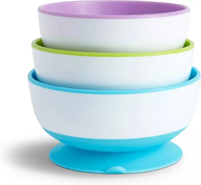 Munchkin Stay Put Baby Suction Bowl Set, for Weaning, Feeding Dish...