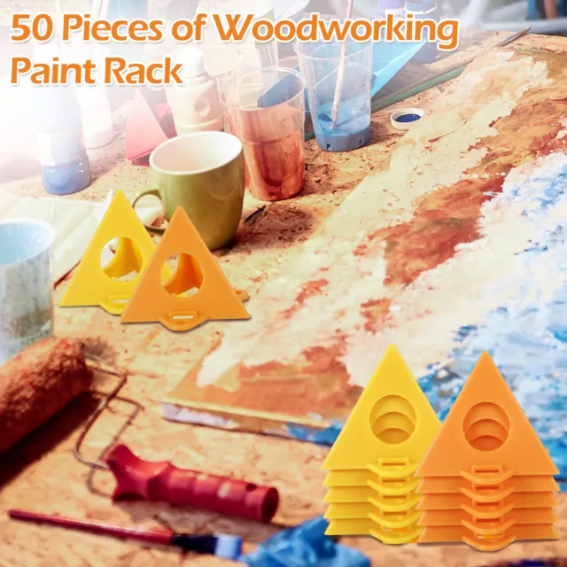 50Pcs Pyramid Painting Stands Plastic Mini Cone Paint Stands Triangle Standsట