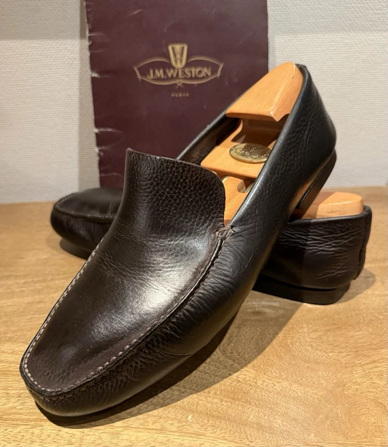Mocassins Weston Janson En Cuir Noir - Taille 44 Pointure UK 8 - État Occasion Parfait