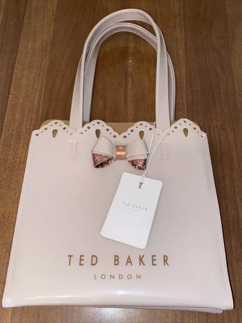Ted Baker London Tote No Ordinary Designer Bag Pink PVC 3D Bow Super Cute!  RARE!