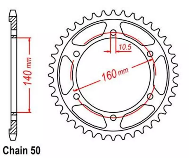 KR Kettenrad 48 Z Teilung 530 für KAWASAKI ZZR 1100 90-01   Rear sprock