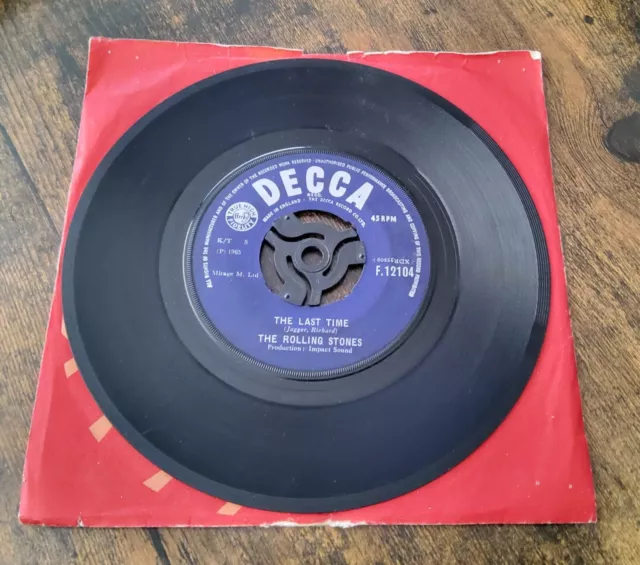 Rolling Stones The Last Time 7 Inch Vinyl Single Record UK 1967 Decca F12104