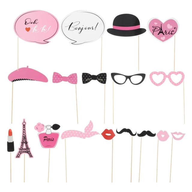 Kit Accessoires Photomaton 40e Anniversaire - 40 Découpes + Bâtons - Déco Fête, Animation, Souvenirs Drôles