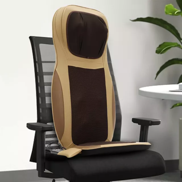 220V Electric Massage Pad Pillow Car Back Seat Massage Chair Cover Cushion Beige