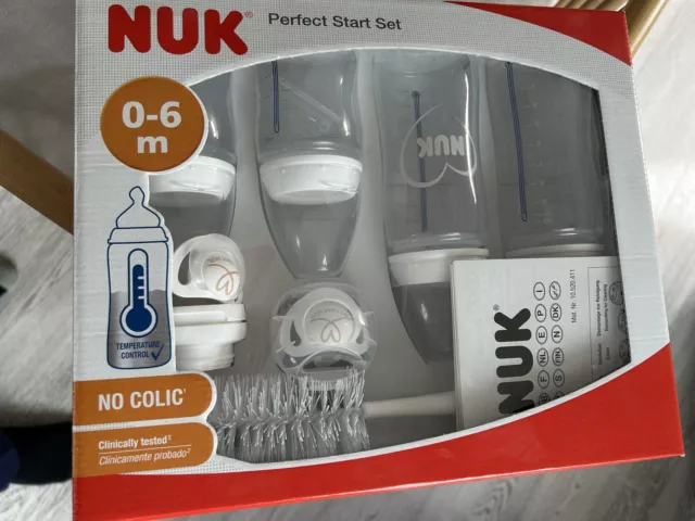 NUK Perfect Start First Choice+ Babyflaschen-Set | 0–6 Monate | 4 x Flaschen m