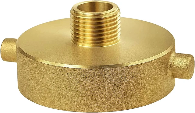 Brass Fire Hydrant Adapter 2-1/2" NST (NH) Female X 3/4" GHT Male Garden Hose Br