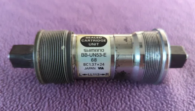 VGC Shimano BB UN53 Bottom Bracket Sealed Bearing set 113mm 68mm square taper