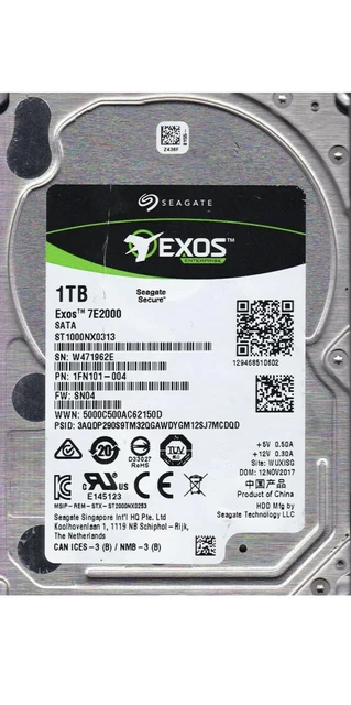 SEAGATE ST1000NX0313 1TB 2.5” 6Gbps 7.2K RPM Enterprise (512E) SATA HDD  £39.99 PicClick UK