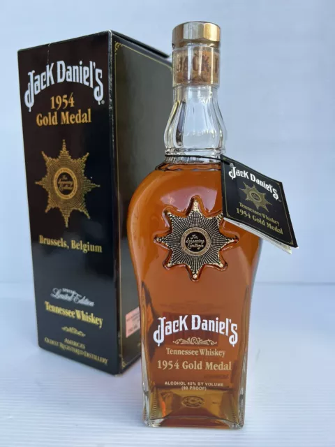 Jack Daniels GOLD MEDAL 1954 Ltd Edit Bottle 750M Full/Sealed/Box/Tag-Rare!!!