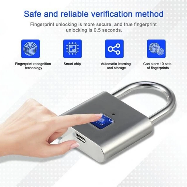 Cadenas à empreinte digitale étanche serrure intelligente porte électronique