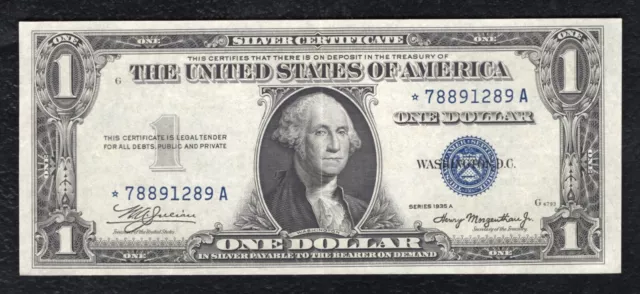 Fr. 1608* 1935-A $1 One Dollar *Star* Silver Certificate About Uncirculated