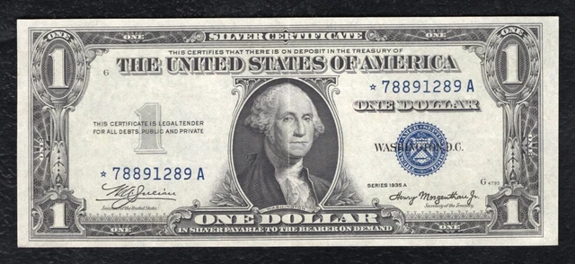 Fr. 1608* 1935-A $1 One Dollar *Star* Silver Certificate About Uncirculated