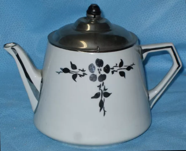 Royal Rochester Teapot 1922 Petroscan Zanesville Hand Painted Silver Tea Pot