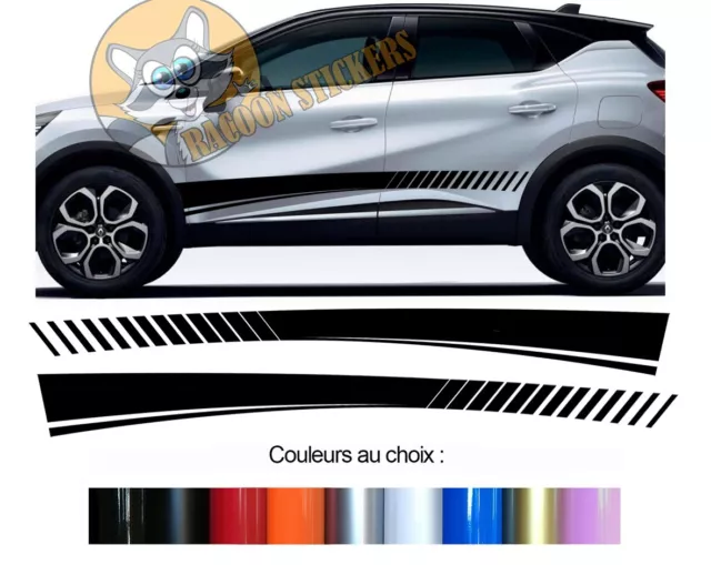 2 X Bandes Bas De Caisse Pour Renault Captur - Sticker Bd805N-2