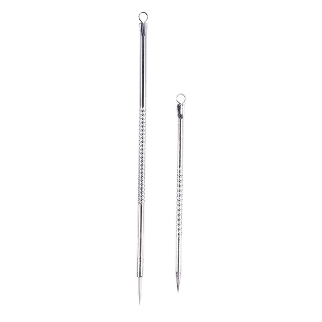 1 Paar Kosmetik Make- Tool Metall Pickel Mitesser Entferner Akne Nadeln U5U7