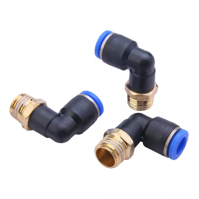 L-Type Air Push In Fitting Quick Pneumatic 90°Elbow Connector Male 4~16mm Hose