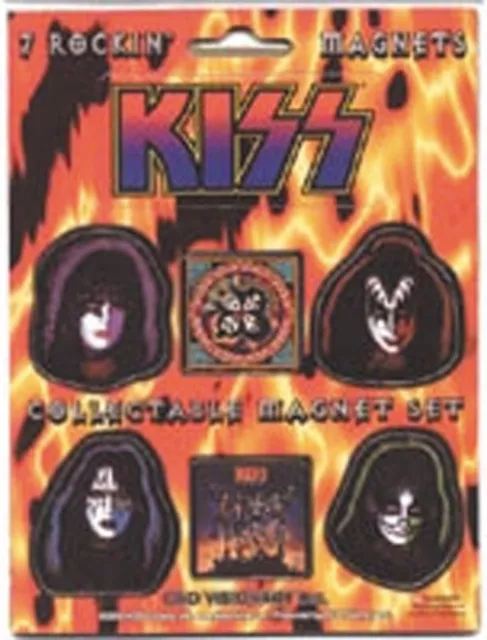 KISS FRIDGE MAGNETS - SET OF 7 SMALL MAGNETS - 11x15cm - USA 2001 - Y297403