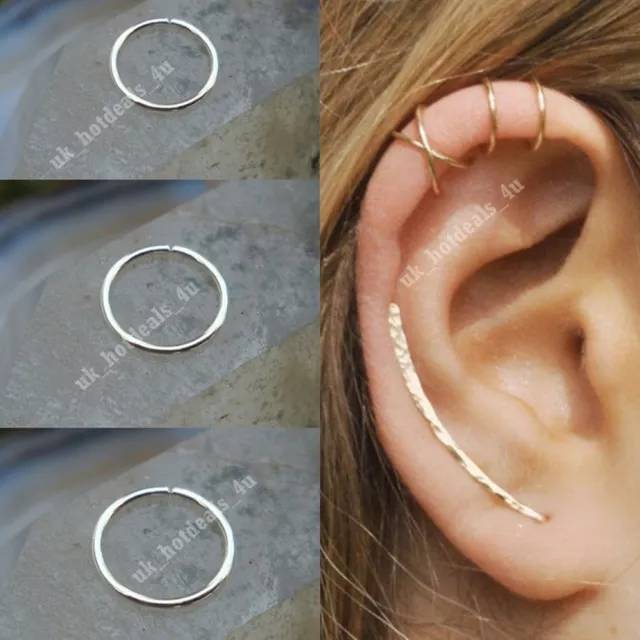 Nose Hoop Ring Piercing Rook Helix Lip Ring Ear Nose Eyebrow Cartilage Earrings