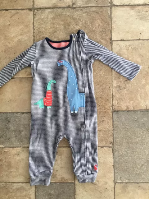 Joules Blue Dinosaur All In One Age 6/9 Months Great Condition