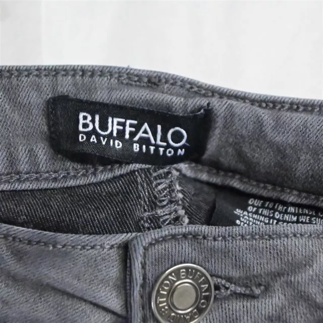 Buffalo David Bitton 10 / 30 Pursuit Mid Rise Skinny Gray Denim Womens Jeans 3