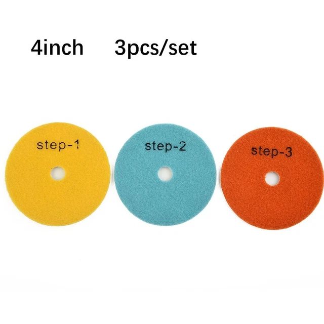 Pad lucidanti diamanti grado professionale 3 passi pietra granito bagnata/asciutta 4 pollici