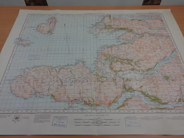 WW2 map "ARDNAMURCHAN & LOCH SHIEL" with SECRET BASE INK STAMP (V1 & V2 ROCKETS)