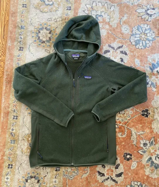 Patagonia Performance Better Sweater Hoodie Fleece Green Full Zip - Men’s Large