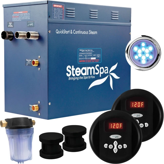 Generador de baño de vapor SteamSpa RY1050 Royal 10.5 KW QuickStart - negro