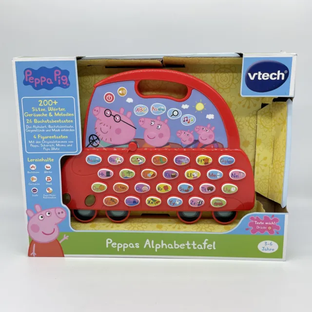 VTech 80-530604 Peppas Alphabettafel Peppa Pig Kleinkindspielzeug, Wutz, Lernen,