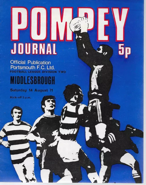 Portsmouth v Middlesbrough 14th August 1971