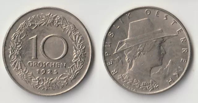 1925 Austria 10 groschen coin