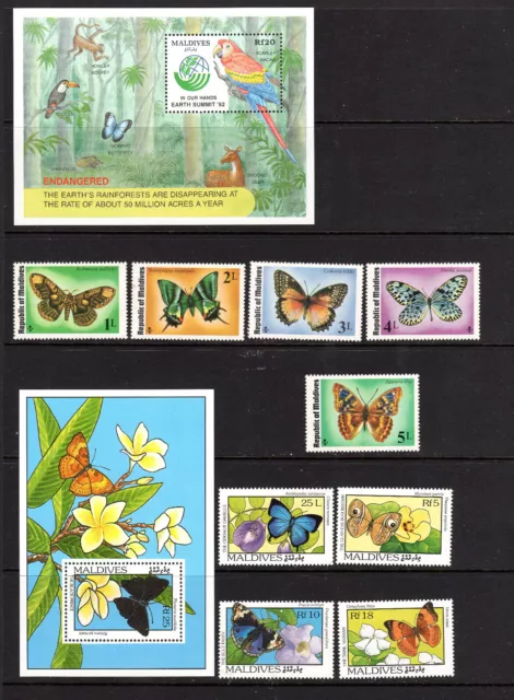 Maldives  Papillons Butterflies 2 Blocs + series ** MNH [T131]