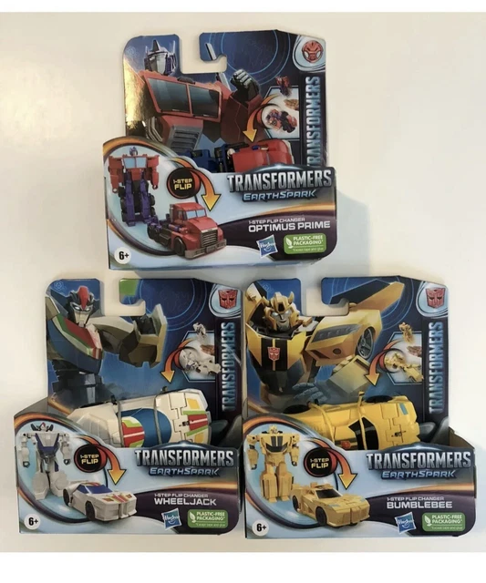 TRANSFORMERS EARTHSPARK 1STEP Flip Changer Set Of 2 Optimus Bumblebe