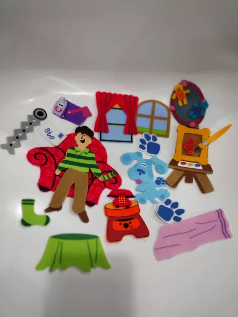 Vtg 1994 FELTkids Fabric Play Story Figures 26 piece Blue's Clues Steve Mailbox