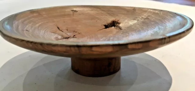 Vintage Yew Hand Turned Treen Dish signed