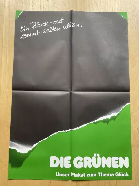 Wahlplakat die Grünen 80er Jahre - Ein Black-out kommt selten allein - DIN A1