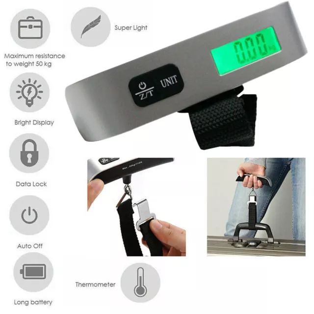 50kg/110lb Hanging Scale Electronic Travel Portable Digital Weighing Scales