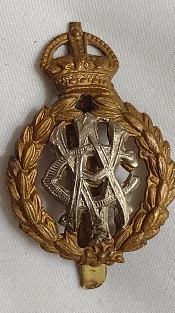 WW1 Army Veterinary Corps Cap Badge KC Bi-Metal Slider Antique Original